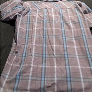 Oakley Beige and Blue Plaid Shirt